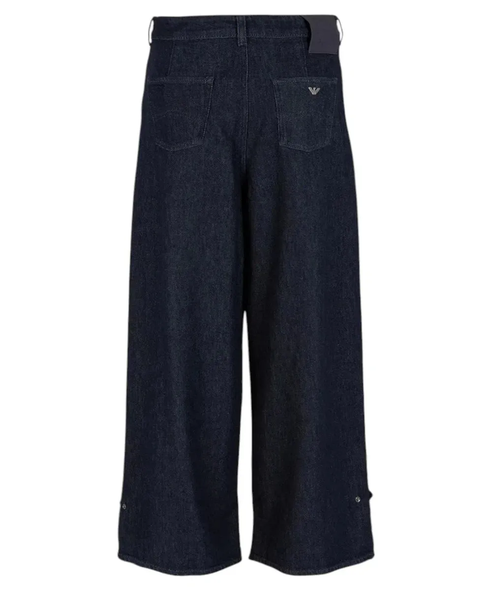 Jeans a vita alta con gamba ampia e pinces in denim rinse Icon