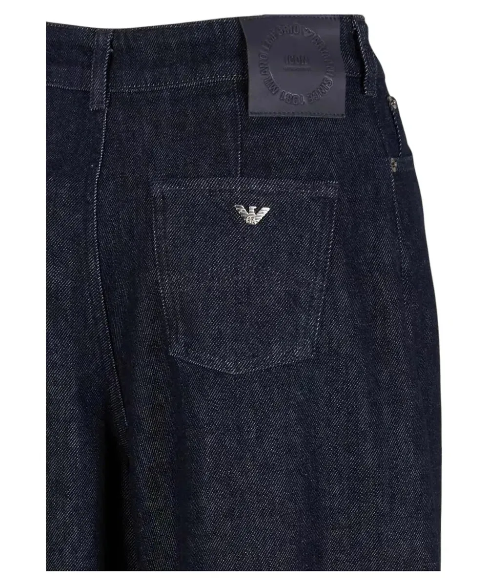 Jeans a vita alta con gamba ampia e pinces in denim rinse Icon