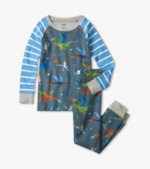 Knights and Dragons Organic Cotton Raglan Boys Pajama Set | Hatley