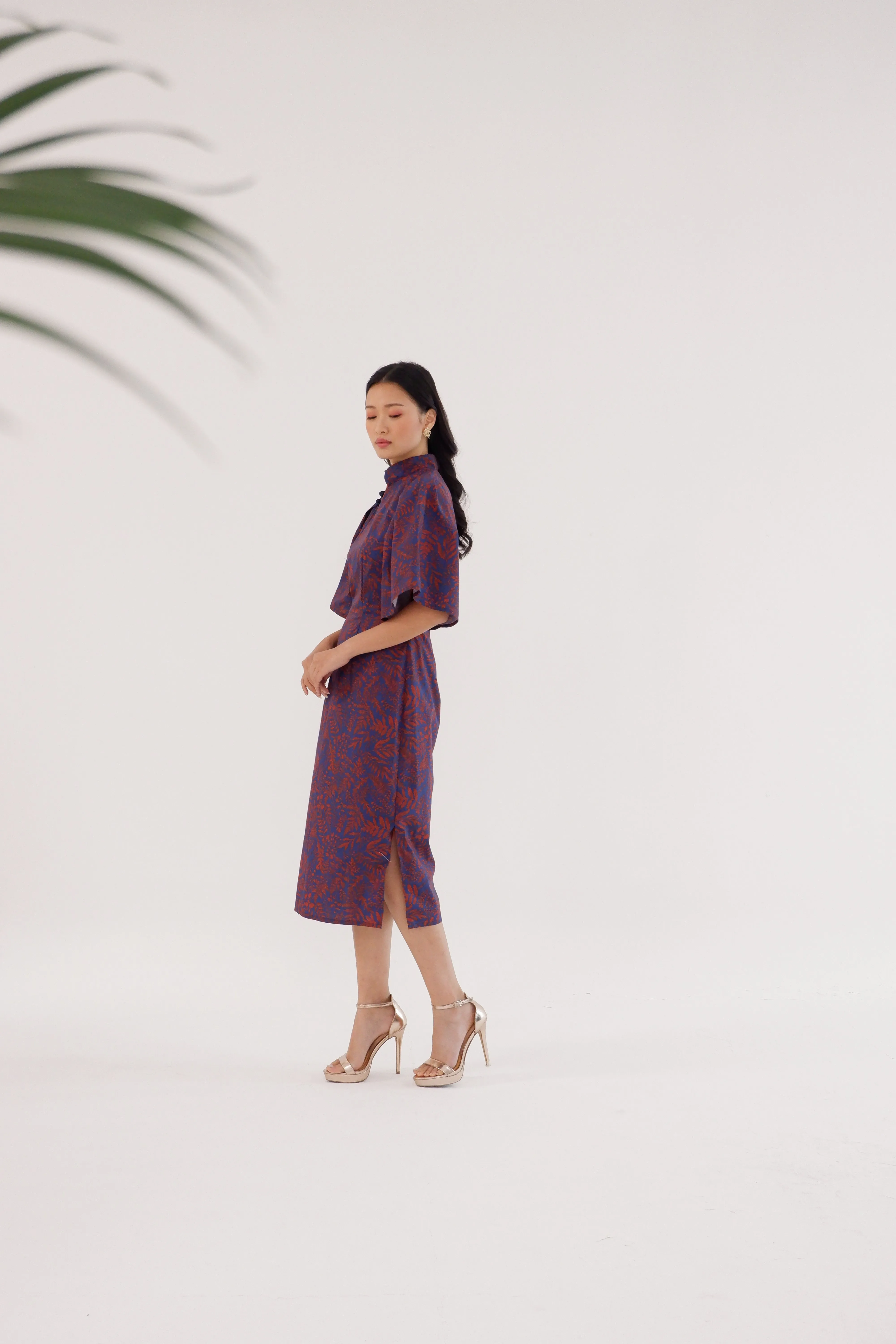 Liberty Cheongsam - Navy Tangerine