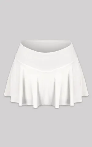 Low-Rise Pleated Mini Tennis Skirt - Off-White
