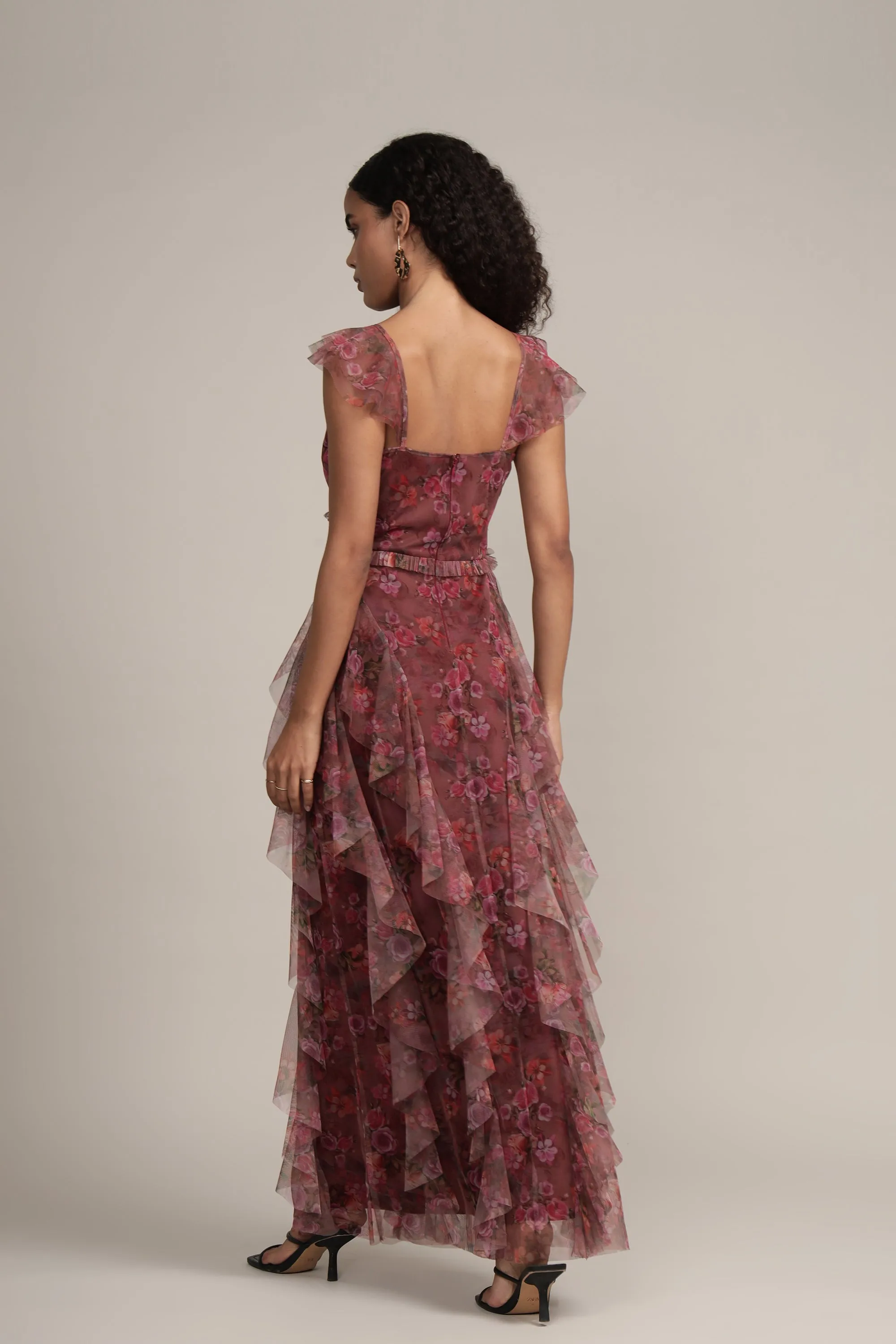 Malin Maxi Dress in Purple Floral