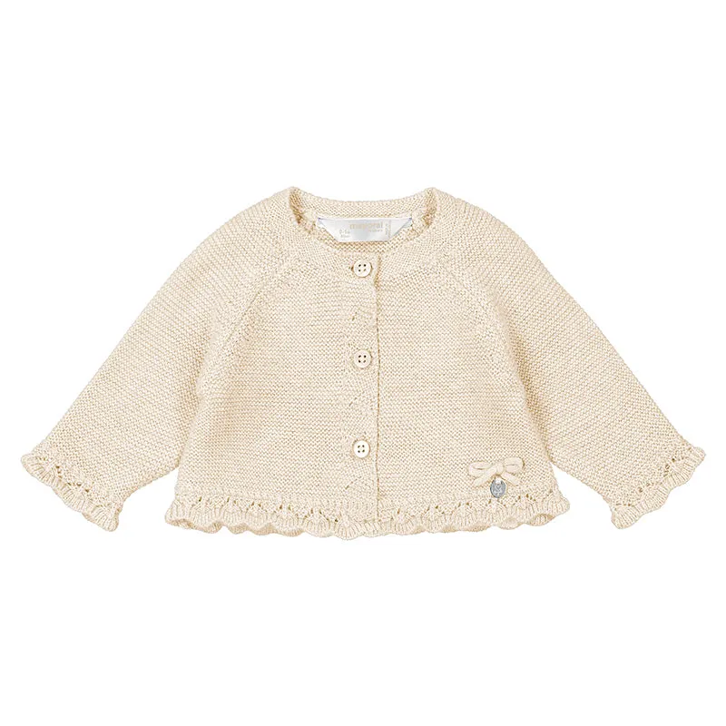 MAY Oatmeal Knit Baby Cardigan