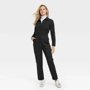 New - Universal Thread Women's Long Sleeve Button Down Coveralls Jumpsuits