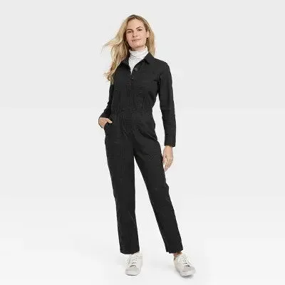 New - Universal Thread Women's Long Sleeve Button Down Coveralls Jumpsuits