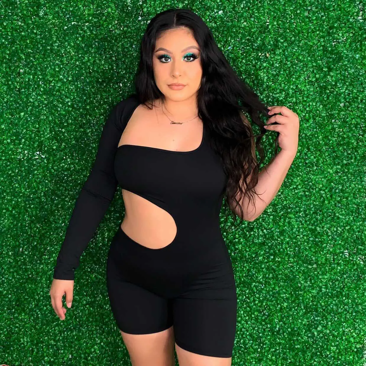 On The Move One Sleeve Jumpsuit - Black