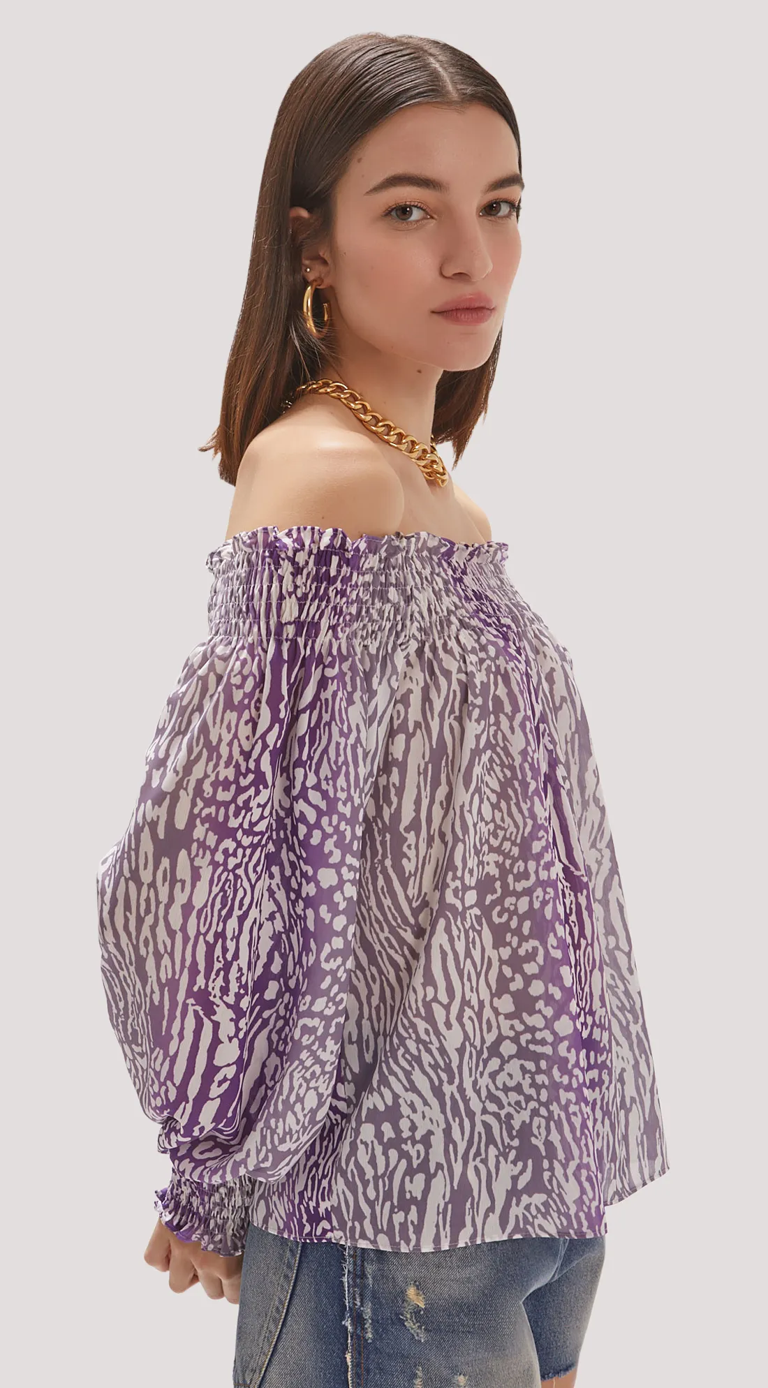 PRINTED OFF-SHOULDER TOP