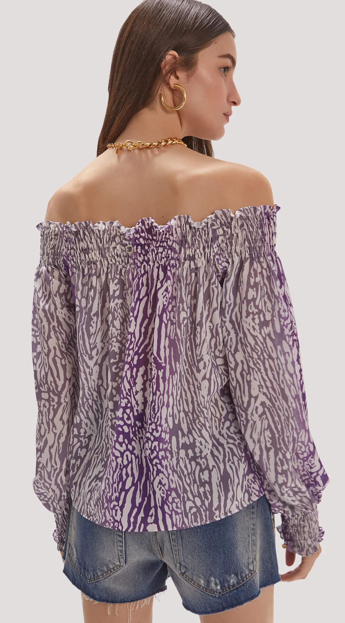 PRINTED OFF-SHOULDER TOP