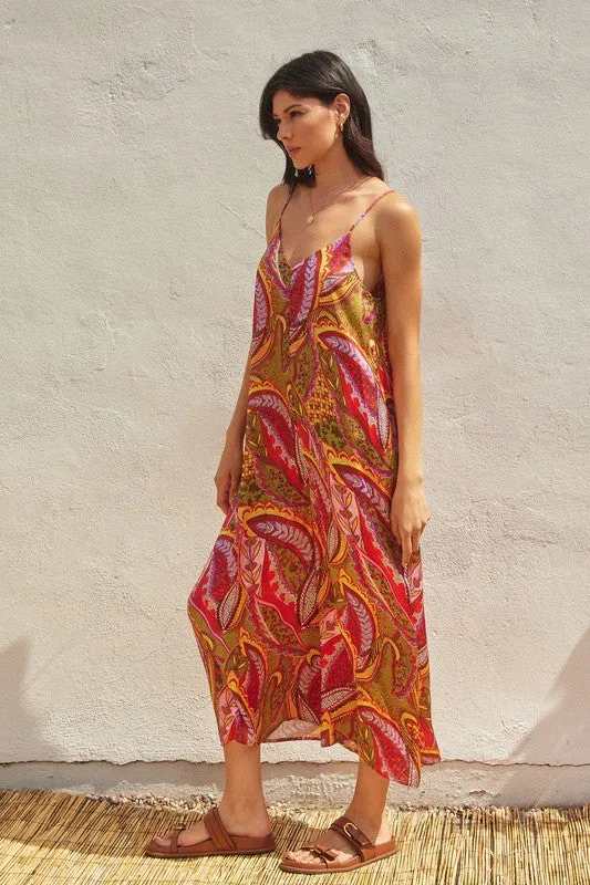 Rio Fiesta Printed Satin Jumpsuit