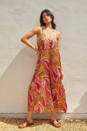 Rio Fiesta Printed Satin Jumpsuit