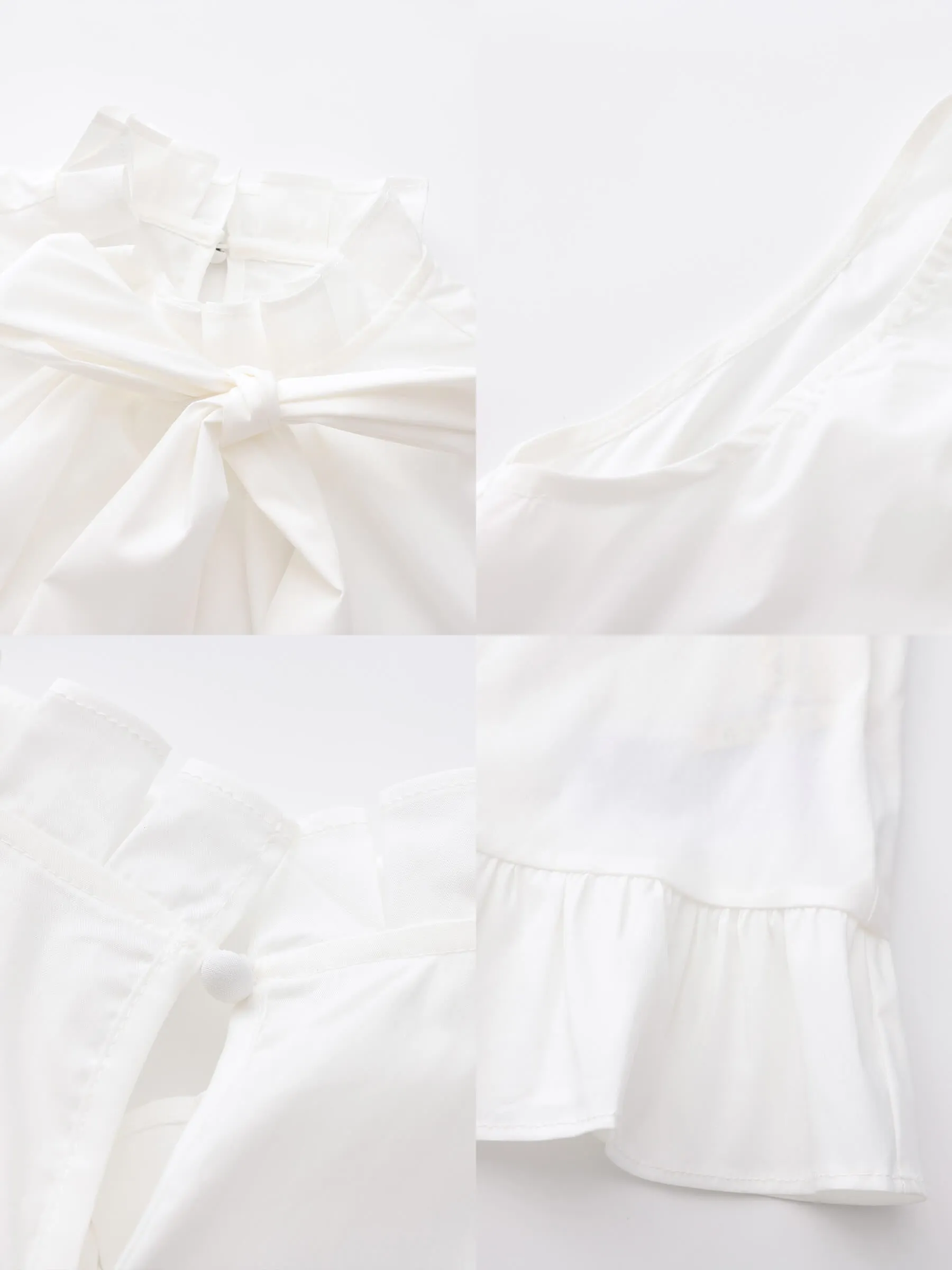 Ruffle Stand Collar Tie A-line Tank Top