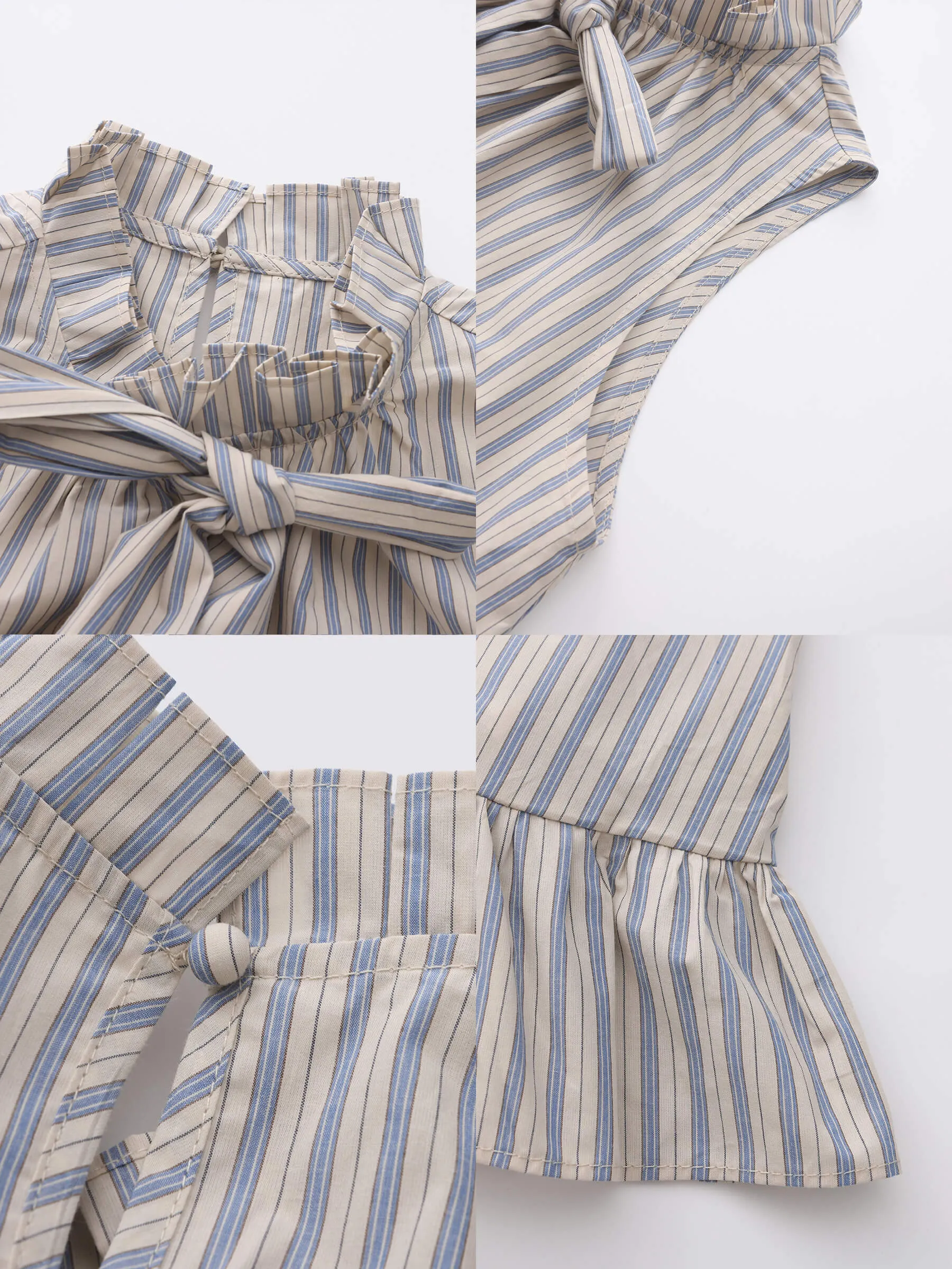 Ruffle Stand Collar Tie A-line Tank Top