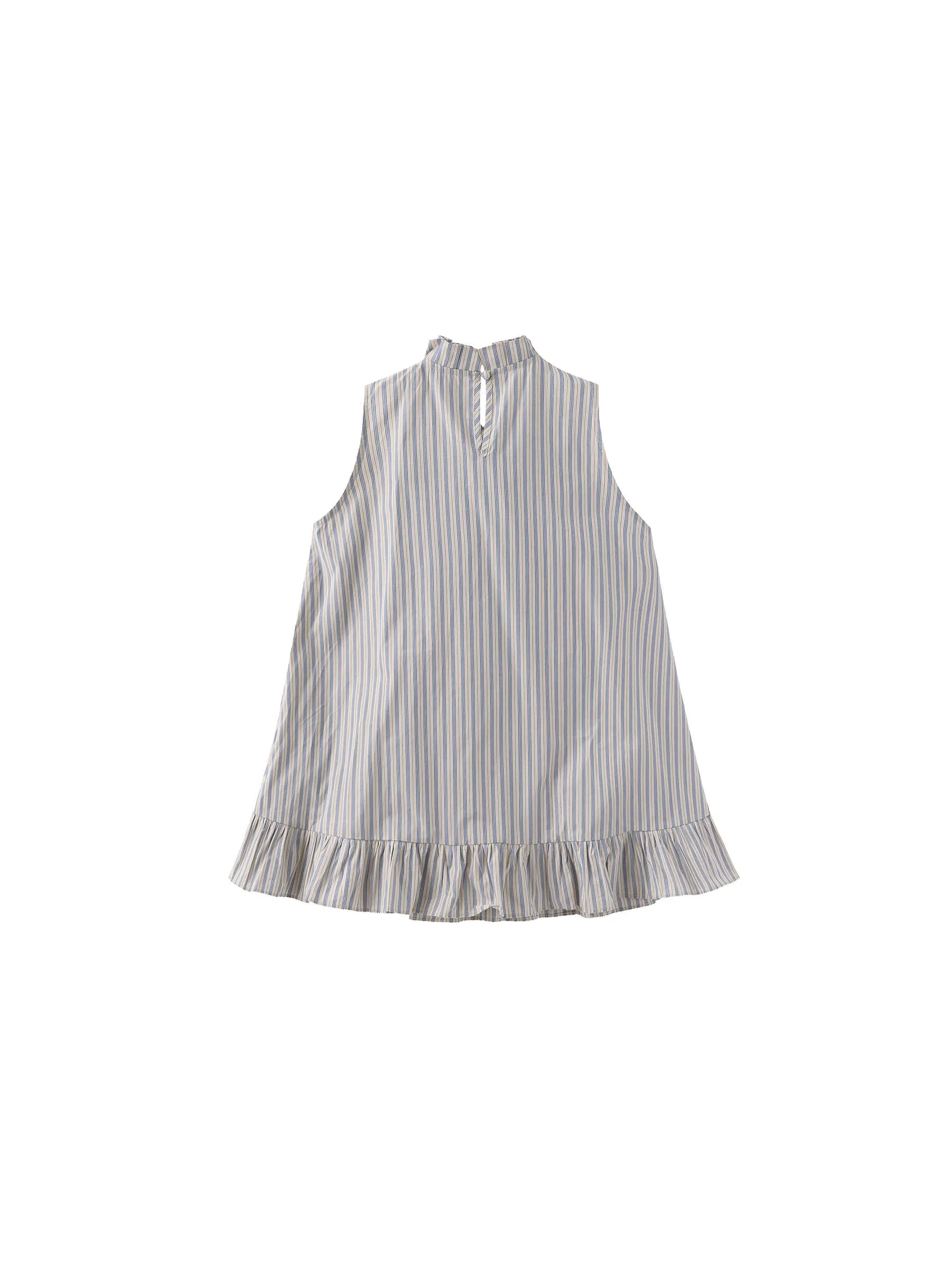 Ruffle Stand Collar Tie A-line Tank Top