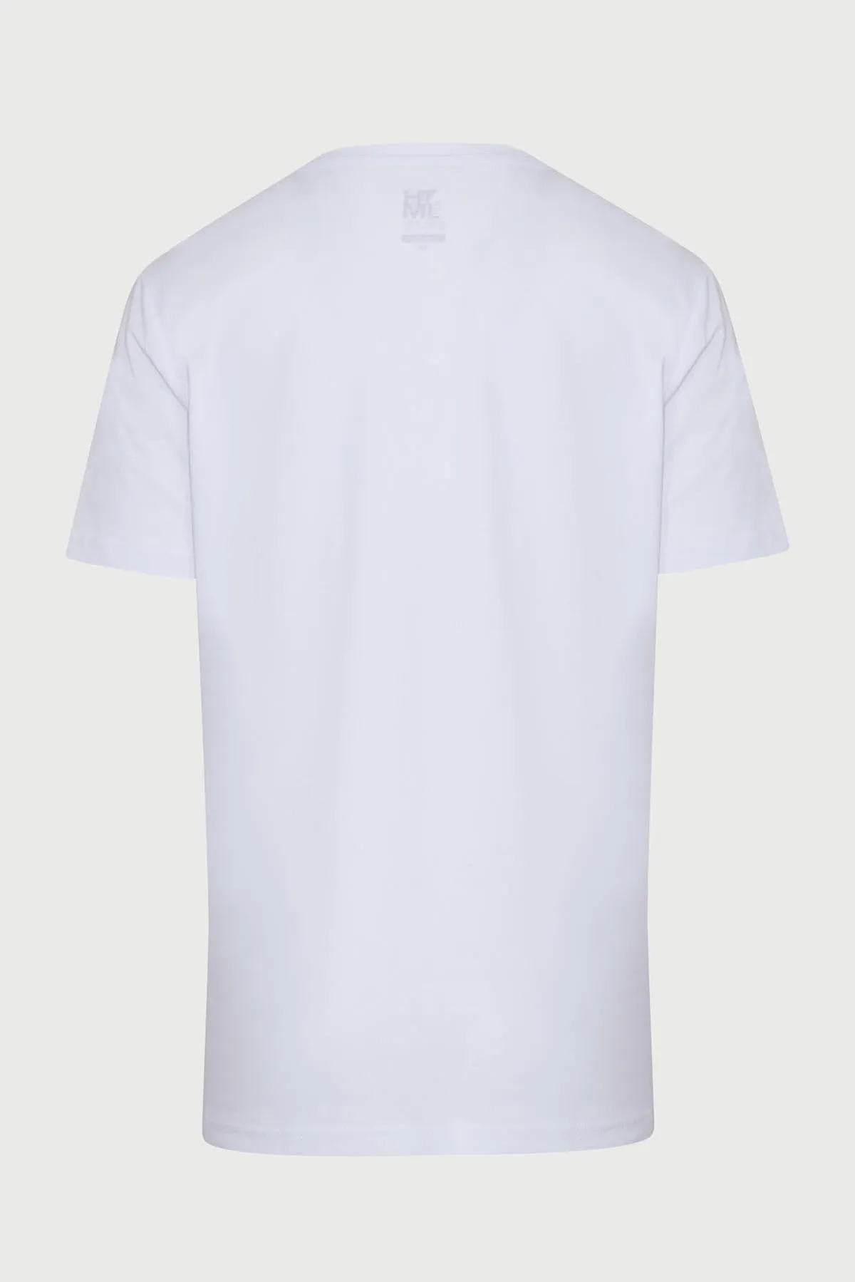 Slim Fit White New York Printed Cotton Crew Neck T-Shirt