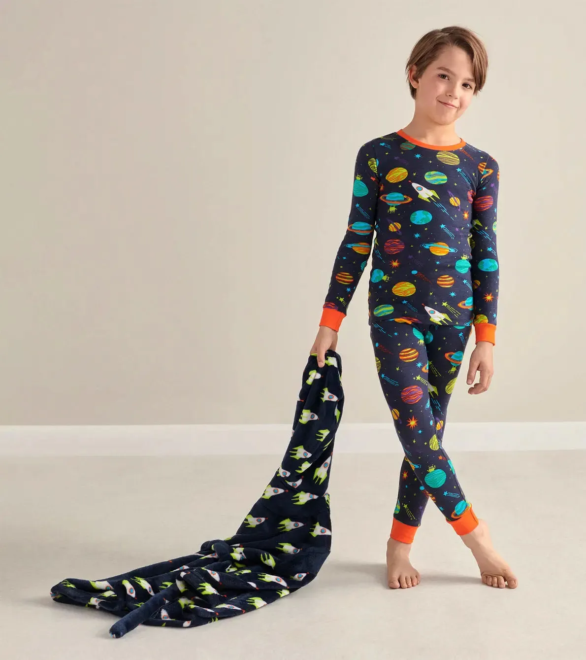 Space Explorer Kids Organic Cotton Boys Pajama Set | Hatley