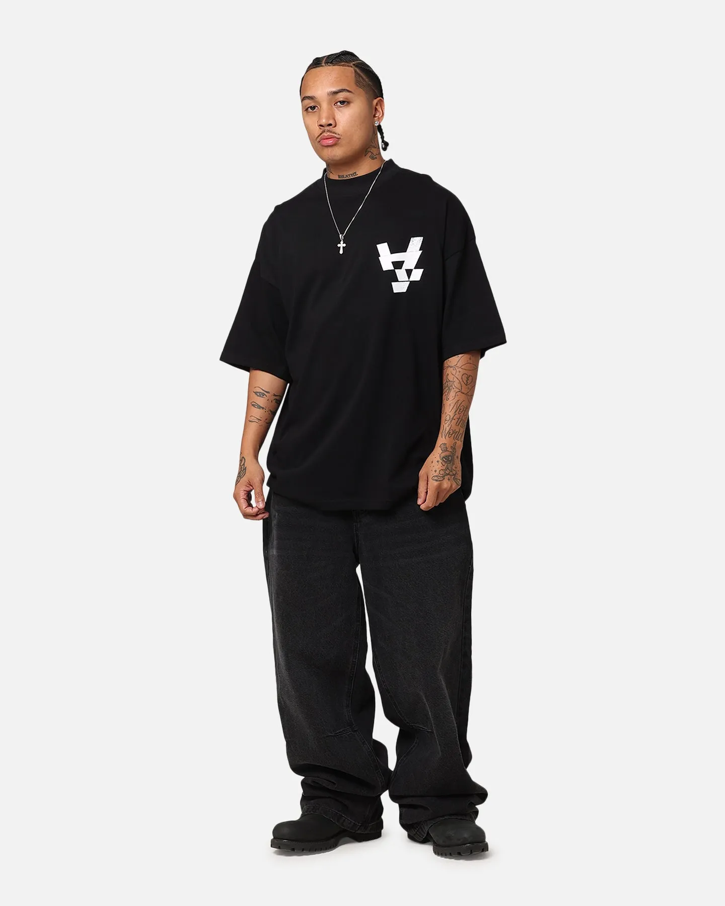 The Anti Order Smash Repair Mock Neck T-Shirt Black/White