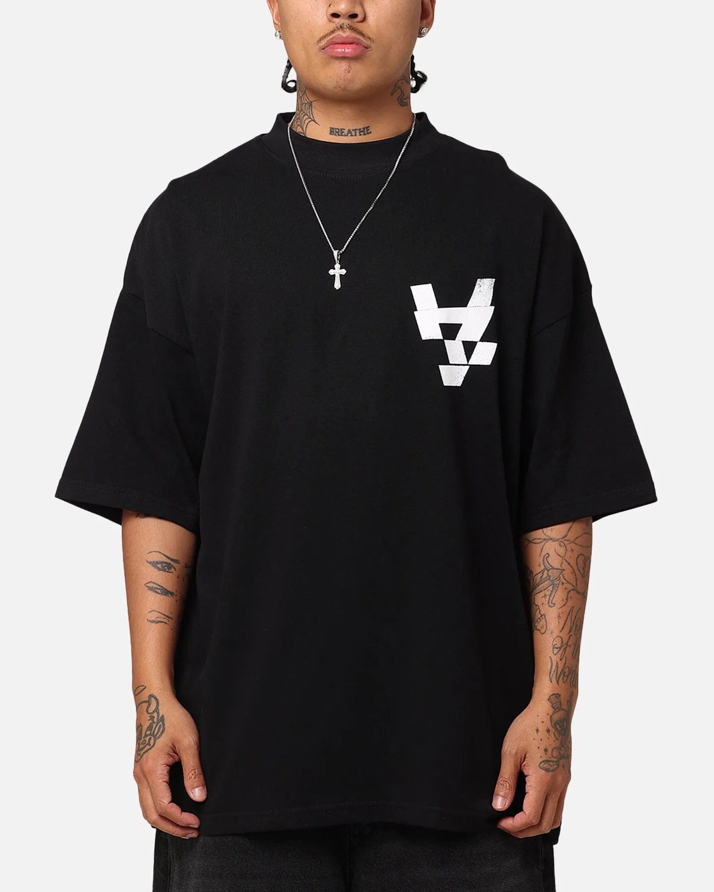 The Anti Order Smash Repair Mock Neck T-Shirt Black/White