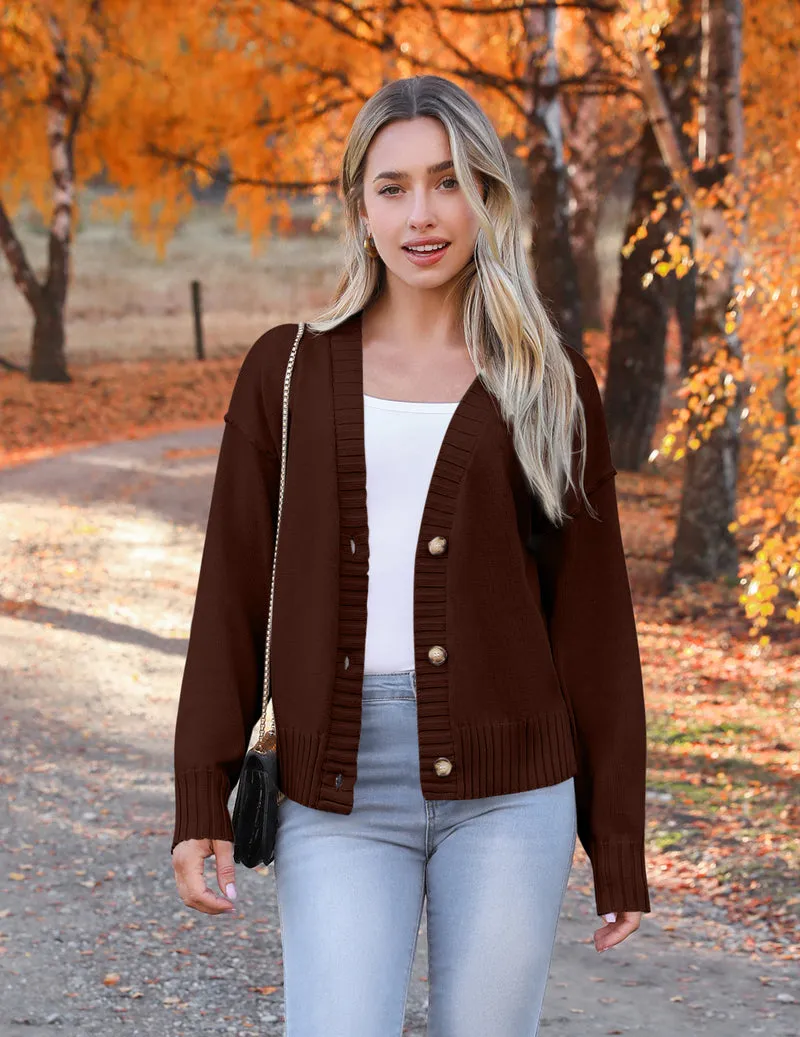 Zeagoo Women's Cropped Cardigan 2024 Fall Button Sweaters