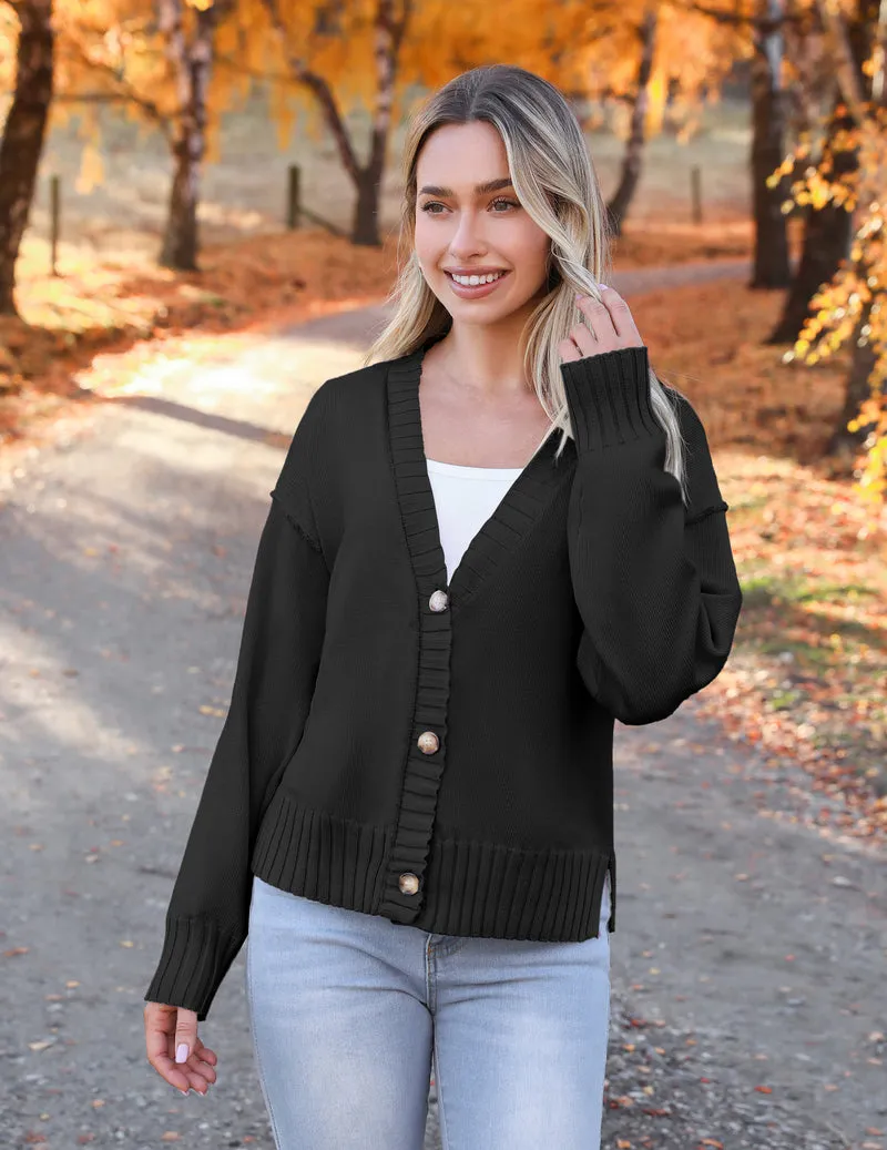 Zeagoo Women's Cropped Cardigan 2024 Fall Button Sweaters