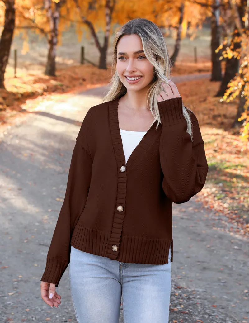 Zeagoo Women's Cropped Cardigan 2024 Fall Button Sweaters