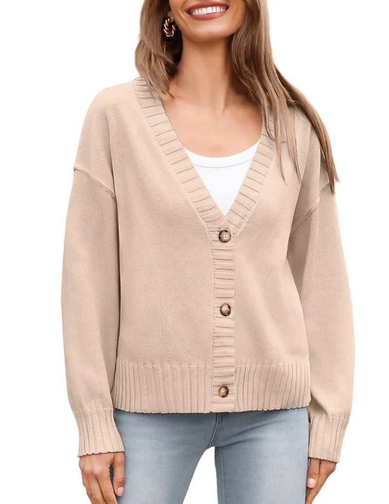 Zeagoo Women's Cropped Cardigan 2024 Fall Button Sweaters