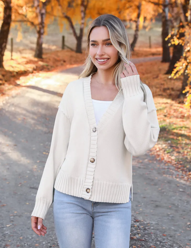 Zeagoo Women's Cropped Cardigan 2024 Fall Button Sweaters