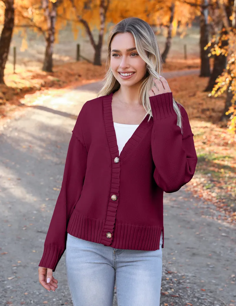 Zeagoo Women's Cropped Cardigan 2024 Fall Button Sweaters