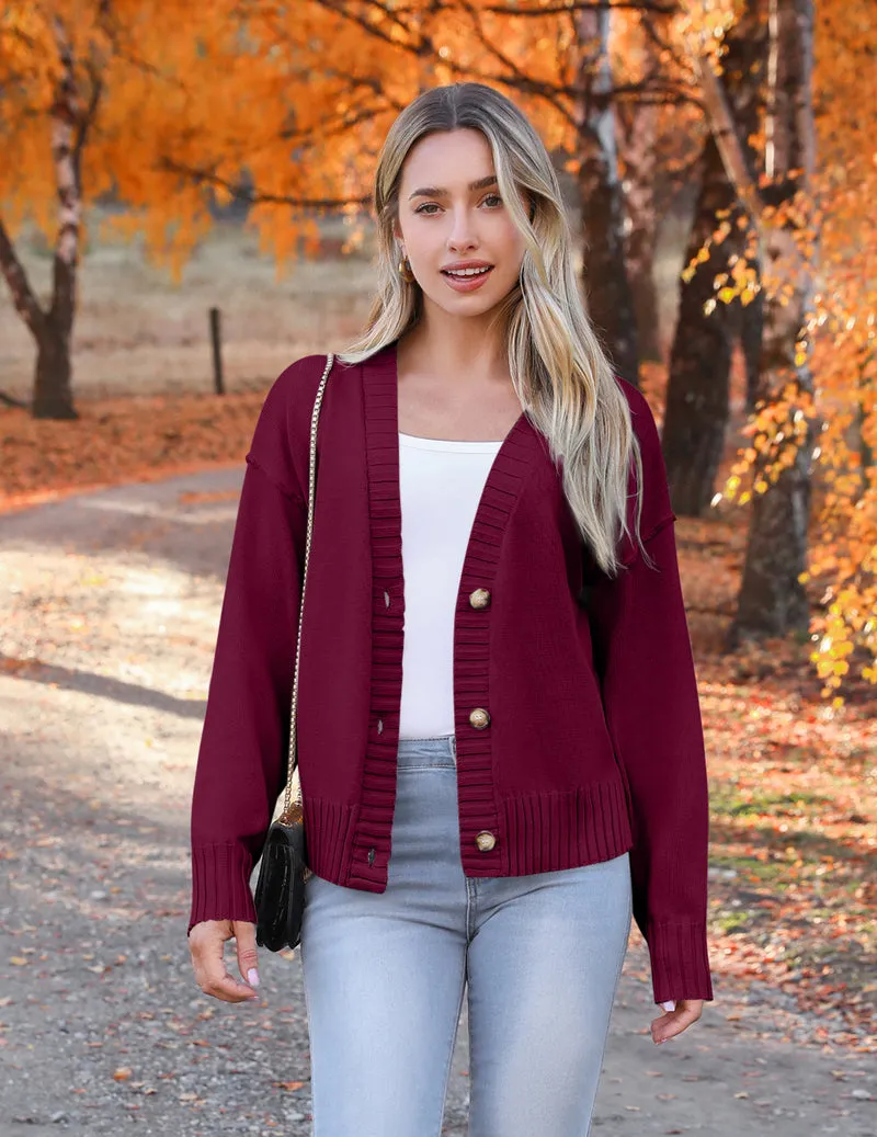 Zeagoo Women's Cropped Cardigan 2024 Fall Button Sweaters