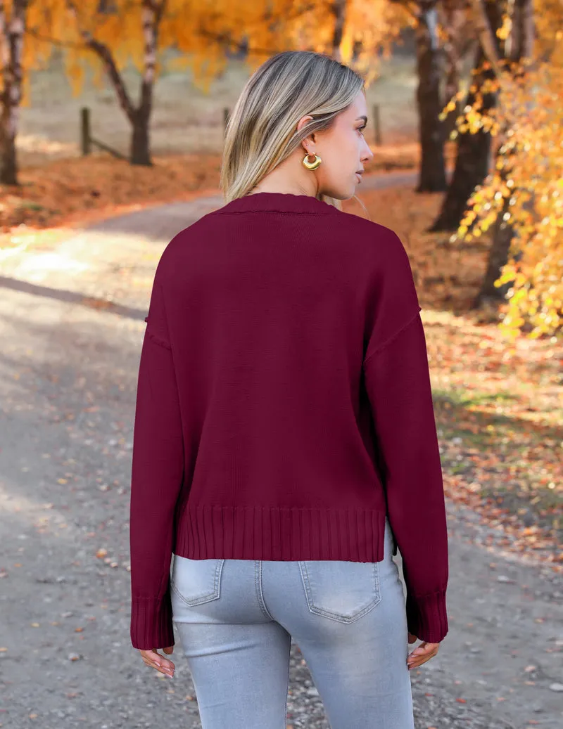Zeagoo Women's Cropped Cardigan 2024 Fall Button Sweaters
