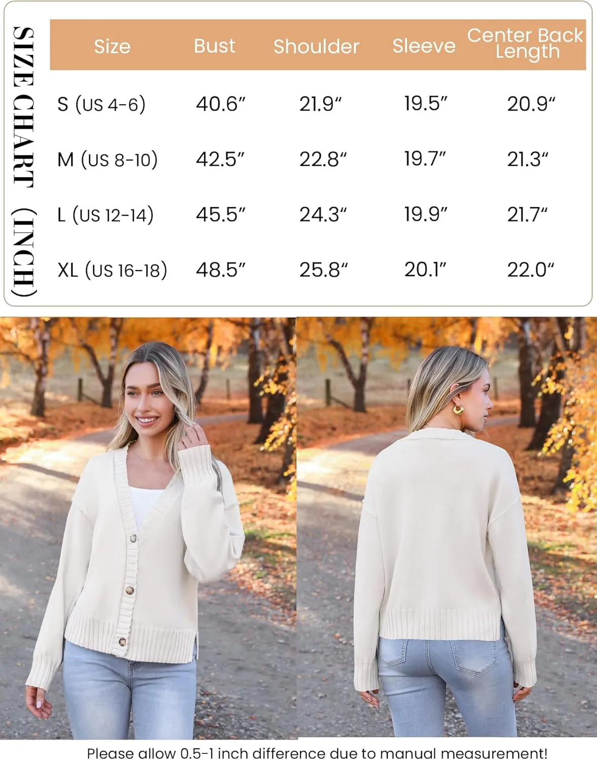 Zeagoo Women's Cropped Cardigan 2024 Fall Button Sweaters