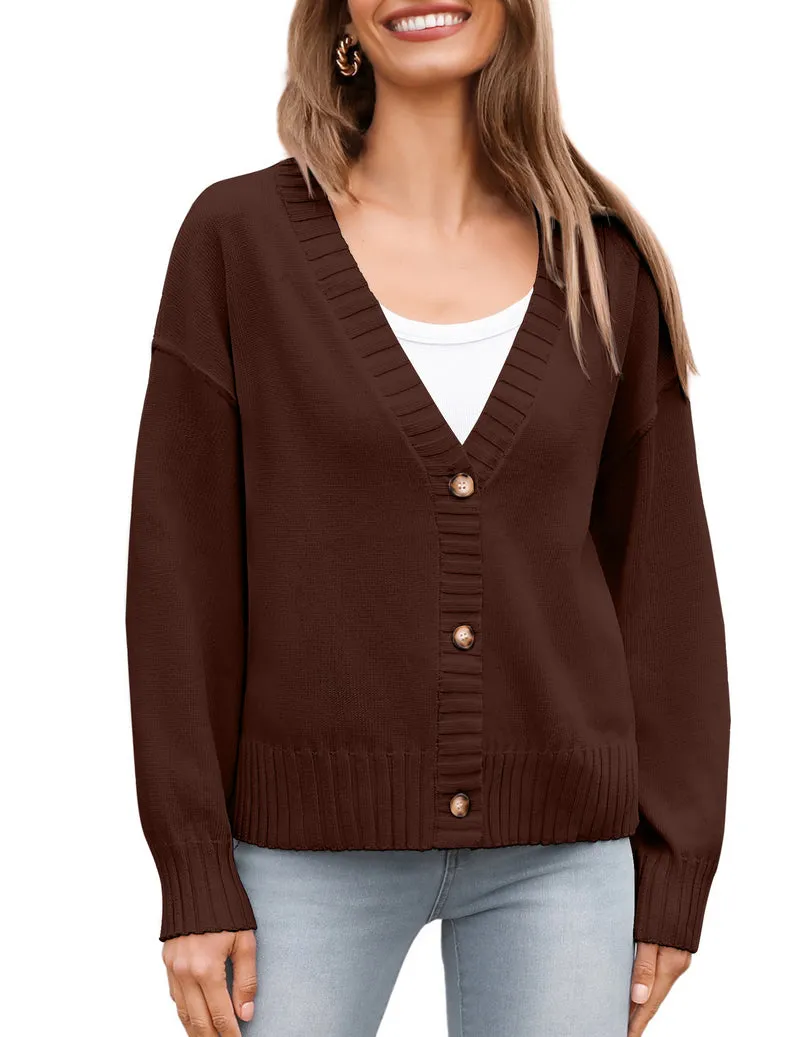 Zeagoo Women's Cropped Cardigan 2024 Fall Button Sweaters