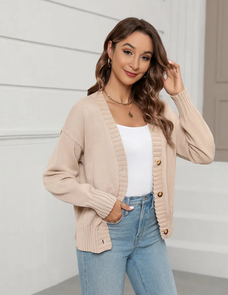 Zeagoo Women's Cropped Cardigan 2024 Fall Button Sweaters