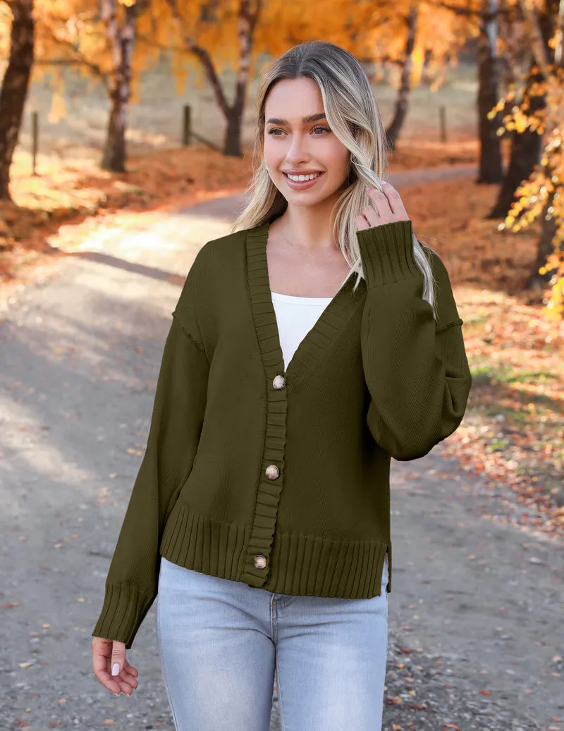 Zeagoo Women's Cropped Cardigan 2024 Fall Button Sweaters