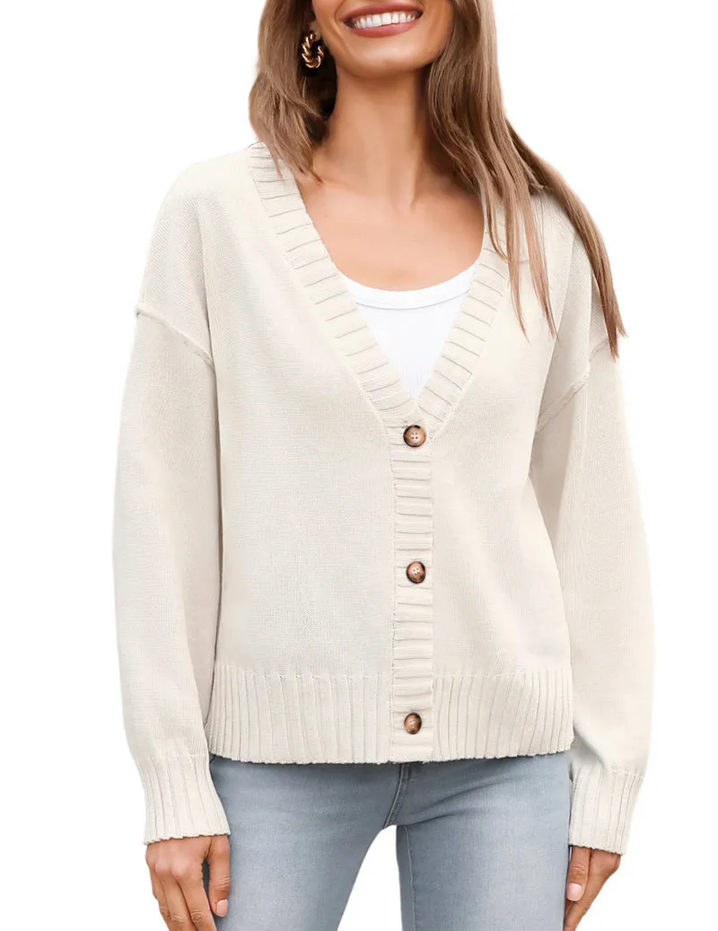 Zeagoo Women's Cropped Cardigan 2024 Fall Button Sweaters