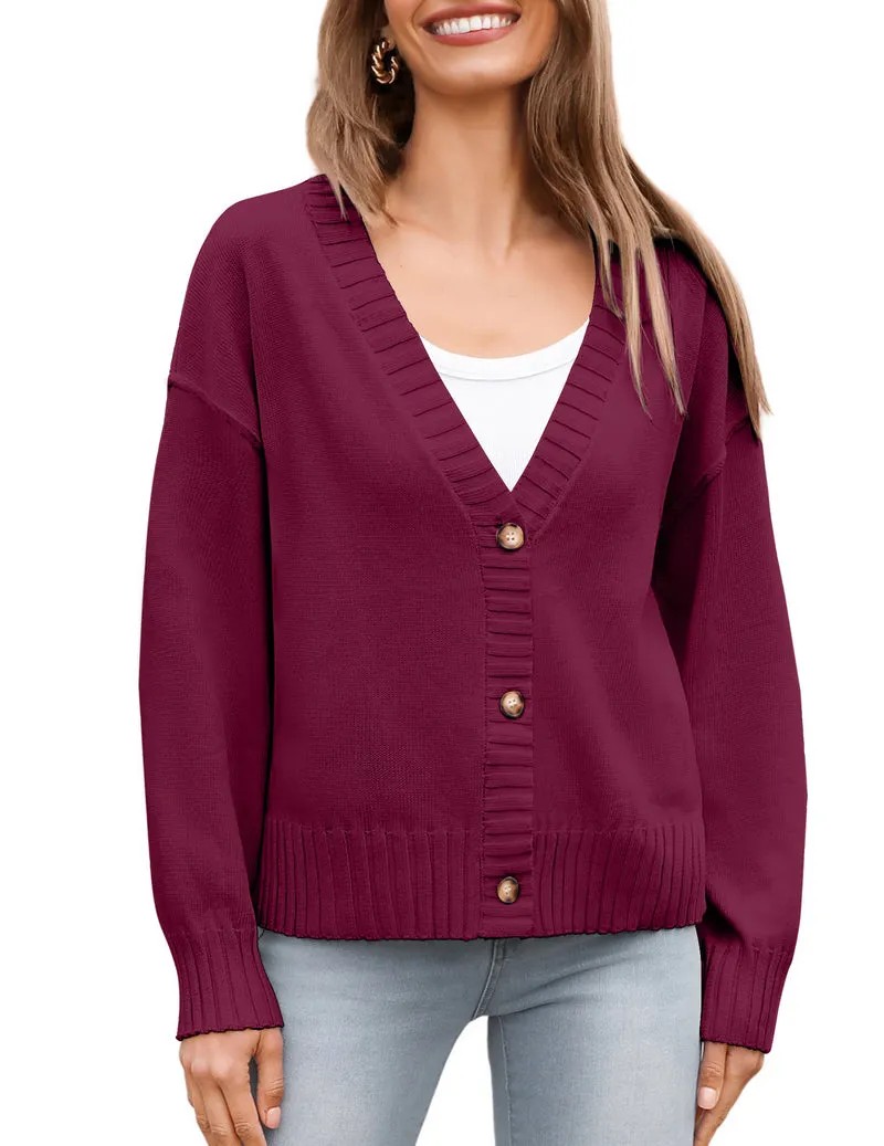 Zeagoo Women's Cropped Cardigan 2024 Fall Button Sweaters