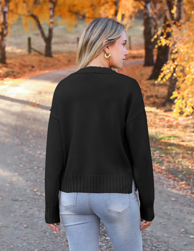 Zeagoo Women's Cropped Cardigan 2024 Fall Button Sweaters