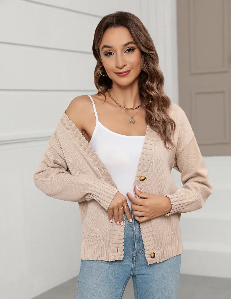 Zeagoo Women's Cropped Cardigan 2024 Fall Button Sweaters
