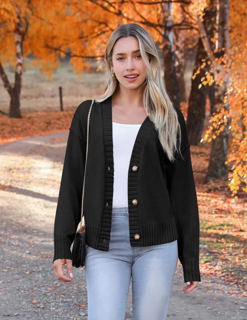 Zeagoo Women's Cropped Cardigan 2024 Fall Button Sweaters