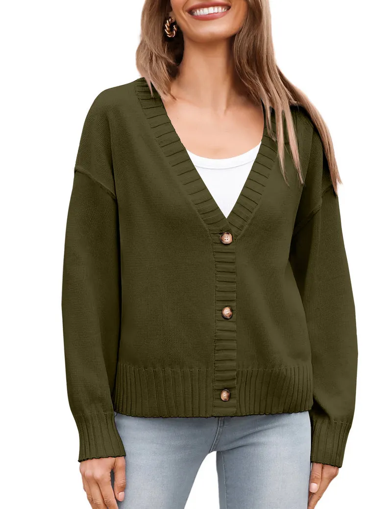 Zeagoo Women's Cropped Cardigan 2024 Fall Button Sweaters