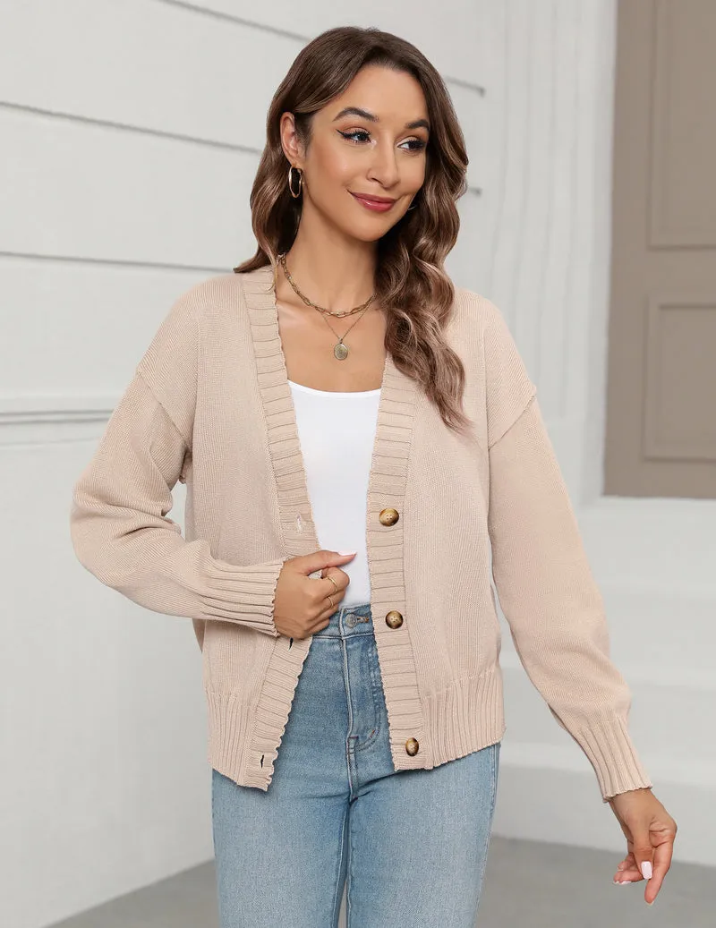 Zeagoo Women's Cropped Cardigan 2024 Fall Button Sweaters