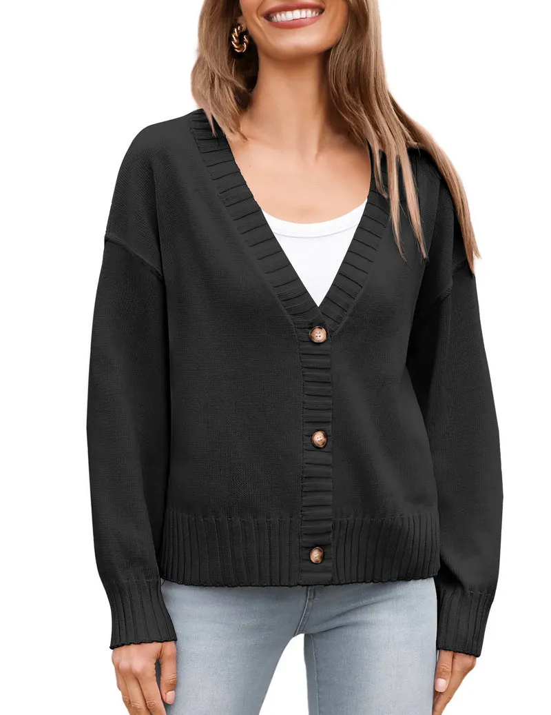 Zeagoo Women's Cropped Cardigan 2024 Fall Button Sweaters