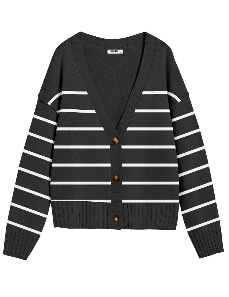 Zeagoo Women's Cropped Cardigan 2024 Fall Button Sweaters
